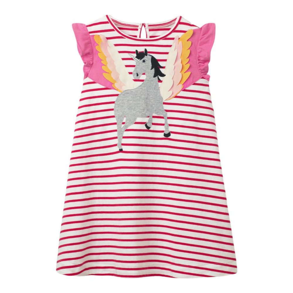 Pegasus Girls Sleeveless Pink Striped Dress